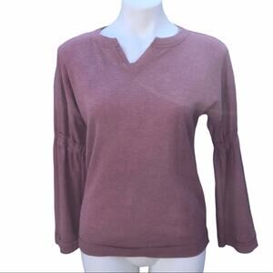 NEW Nordstrom Baea pink flare sleeve thermal top L